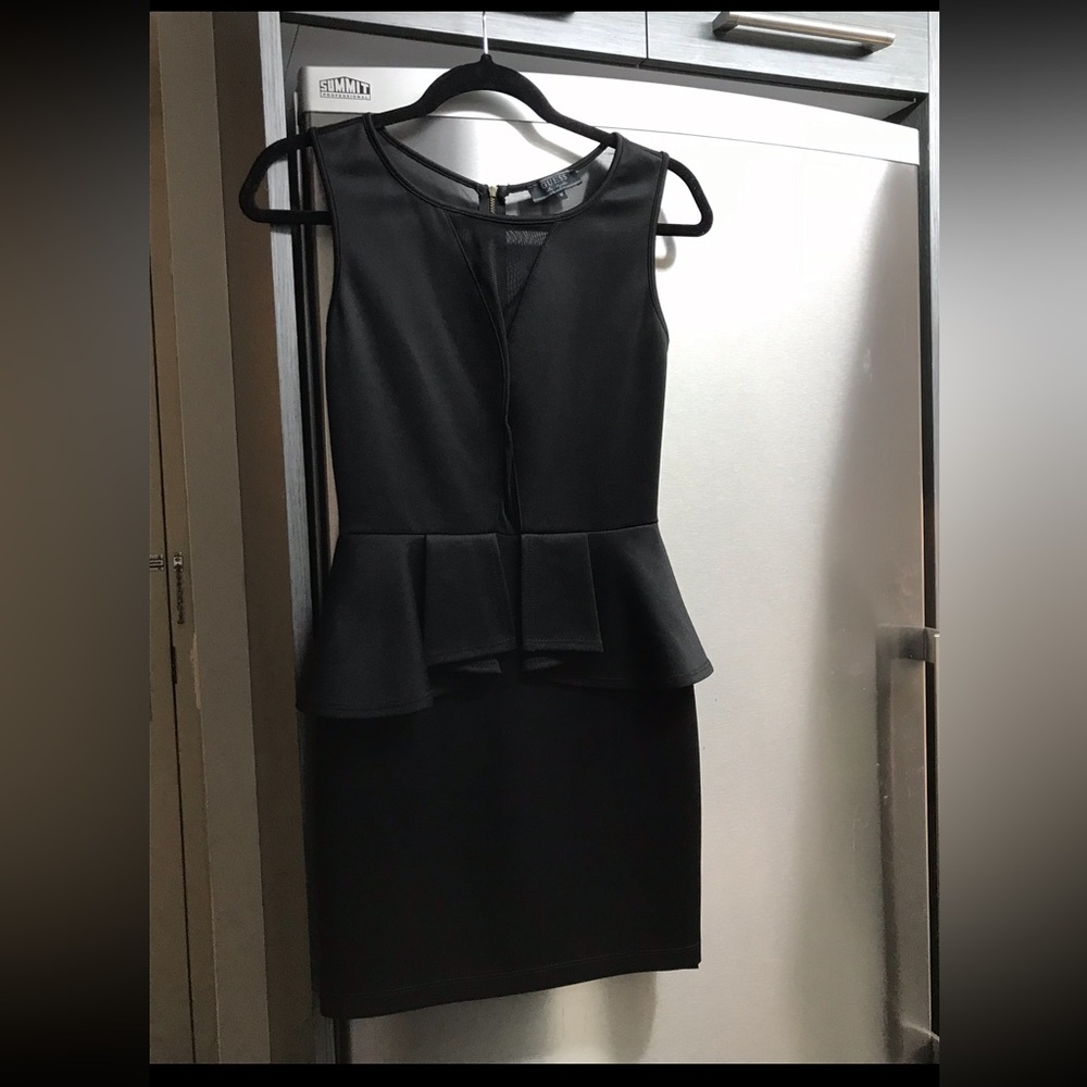 Guess Black Peplum Mini Dress